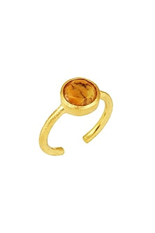 Gold Plated Yellow Opal Ring