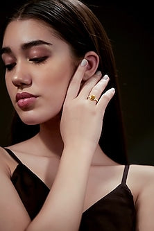 Gold Plated Yellow Opal Ring