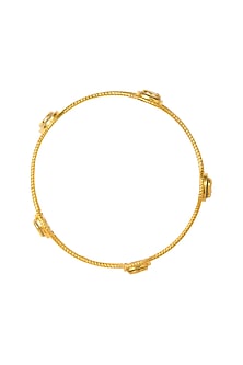 Gold Plated Yellow Rainbow Moonstone Bangle