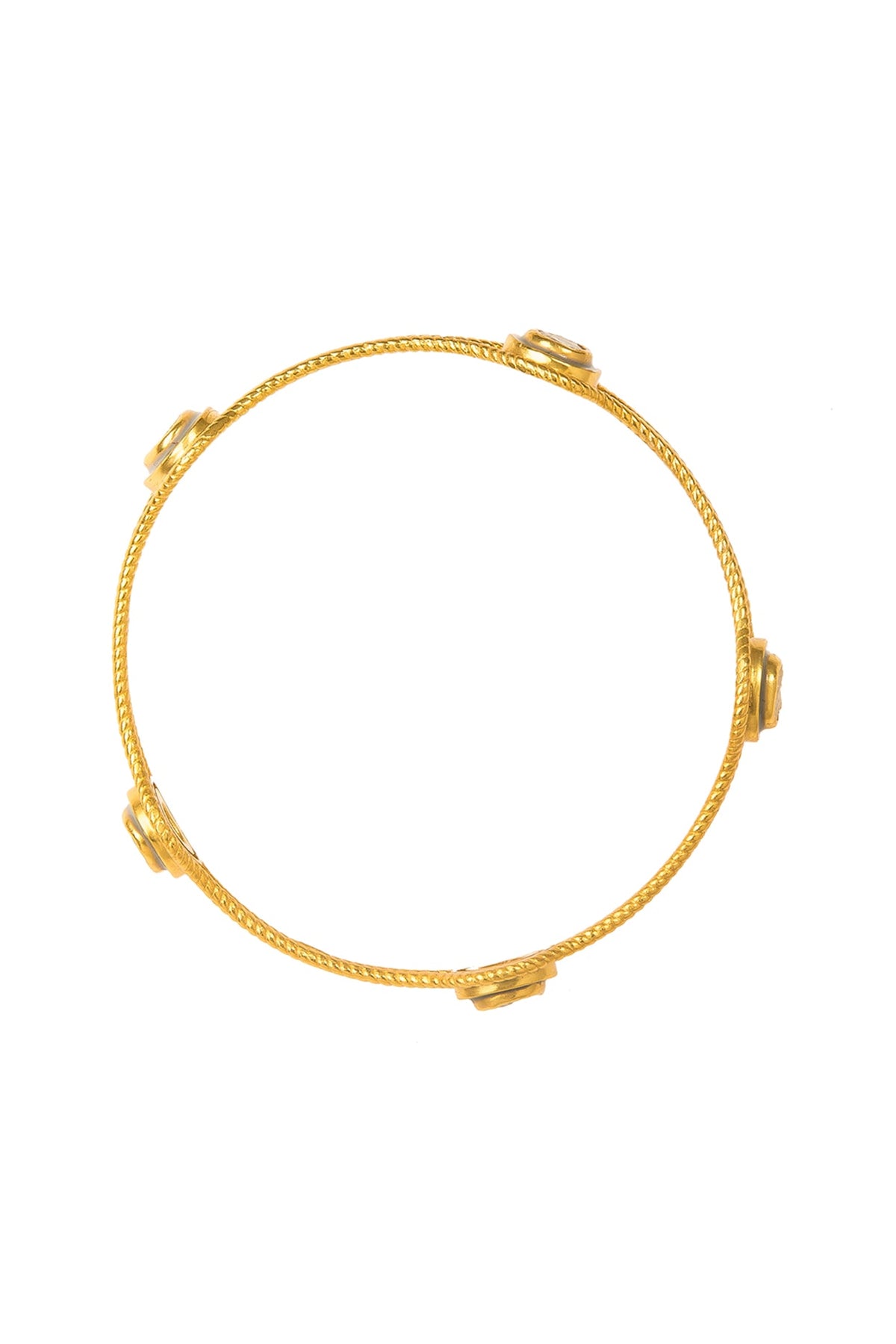 Gold Plated Yellow Rainbow Moonstone Bangle