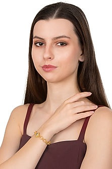 Gold Plated Rainbow Moonstone Link Bracelet