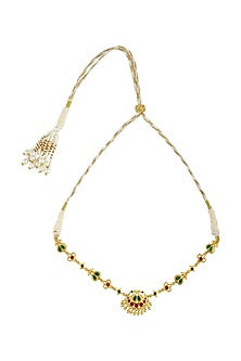 Gold Plated Emerald Green & Ruby Red Cubic Zirconia Choker Necklace