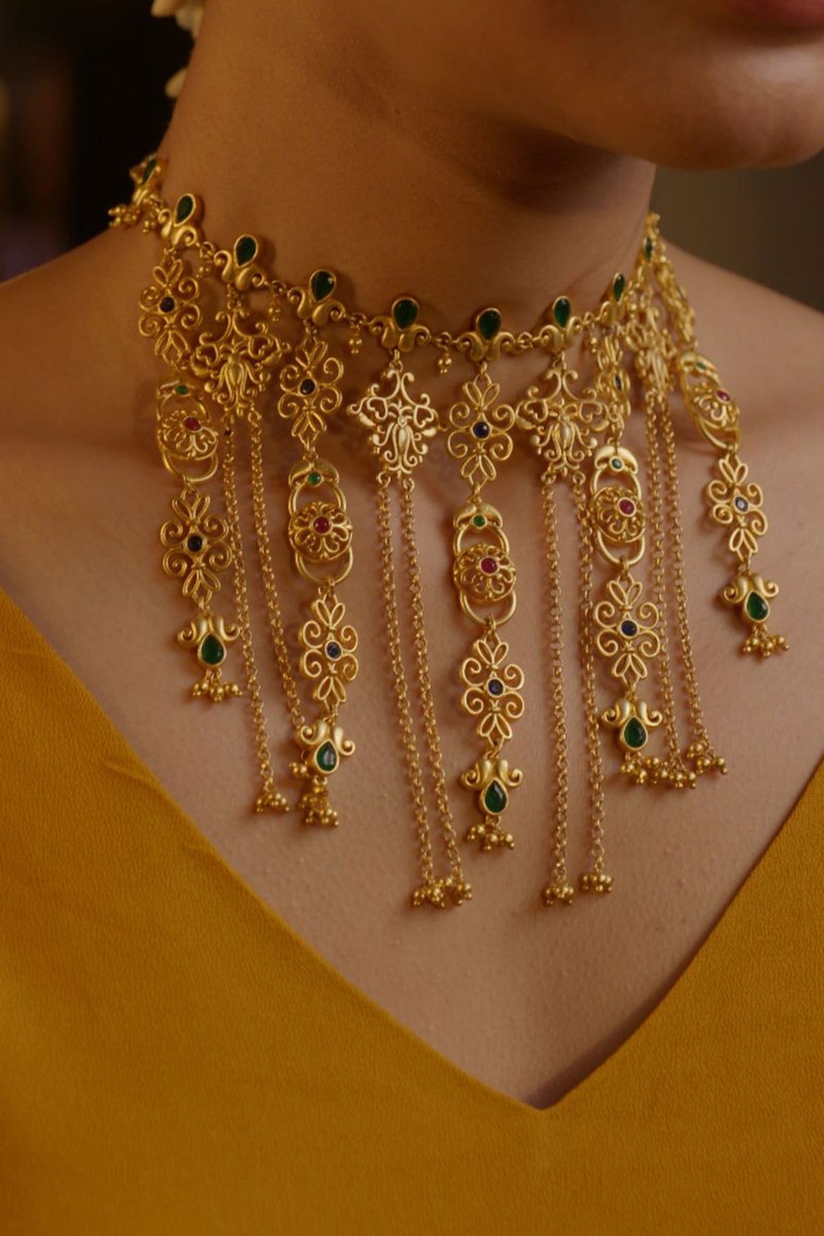 Gold Plated Cubic Zirconia Choker Necklace