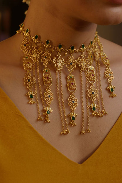 Gold Plated Cubic Zirconia Choker Necklace