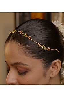 Gold Plated Cubic Zirconia Mathapatti