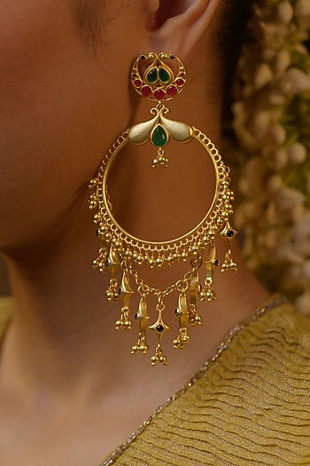 Gold Plated Cubic Zirconia Dangler Earrings