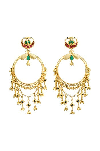 Gold Plated Cubic Zirconia Dangler Earrings
