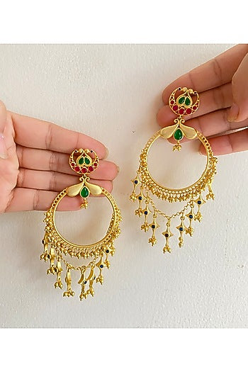 Gold Plated Cubic Zirconia Dangler Earrings