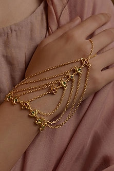 Gold Plated Cubic Zirconia Hathphool