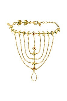 Gold Plated Cubic Zirconia Hathphool