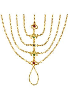 Gold Plated Cubic Zirconia Hathphool