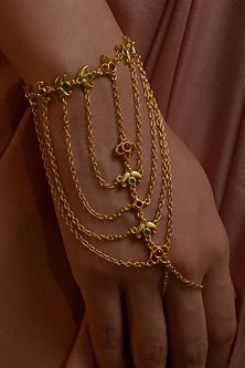 Gold Plated Cubic Zirconia Hathphool