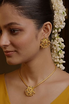 Gold Plated Cubic Zirconia Pendant Necklace Gift Box (Set Of 3)