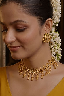Gold Plated Cubic Zirconia Choker Necklace Gift Box (Set Of 3)