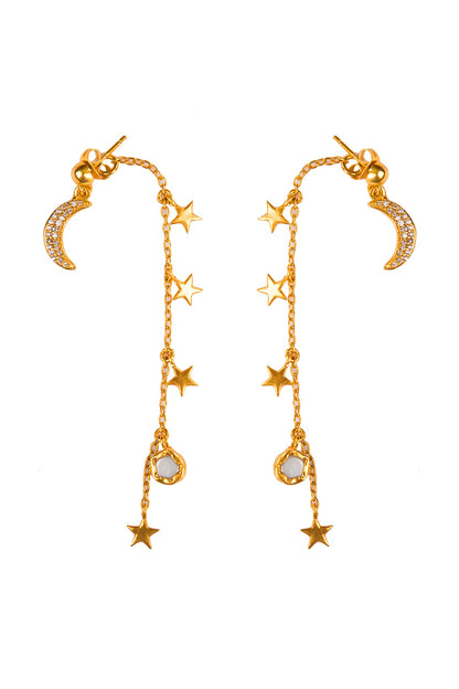 Gold Plated Star Dangler Earrings