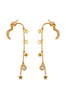 Gold Plated Star Dangler Earrings