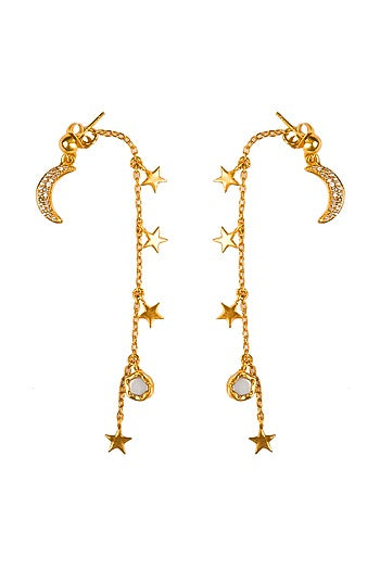 Gold Plated Star Dangler Earrings