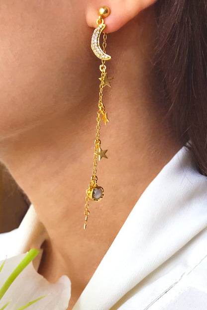 Gold Plated Star Dangler Earrings