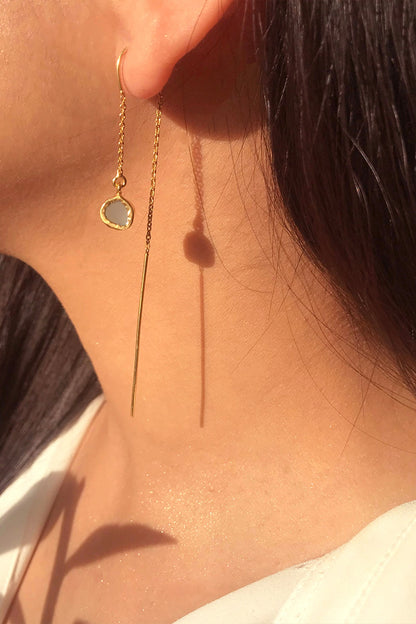 Gold Plated Earrings With Blue Topaz Stone