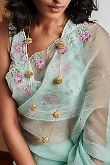 Gold Plated Pearl Long Necklace