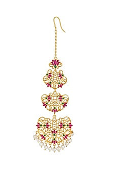 Gold Plated Pearl Maang Tikka