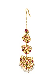 Gold Plated Pearl Maang Tikka