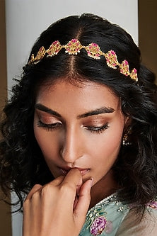 Gold Plated Pearl Mathapatti