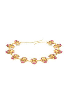 Gold Plated Pearl Mathapatti