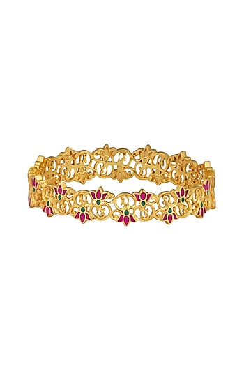 Gold Plated Enameled Bangle