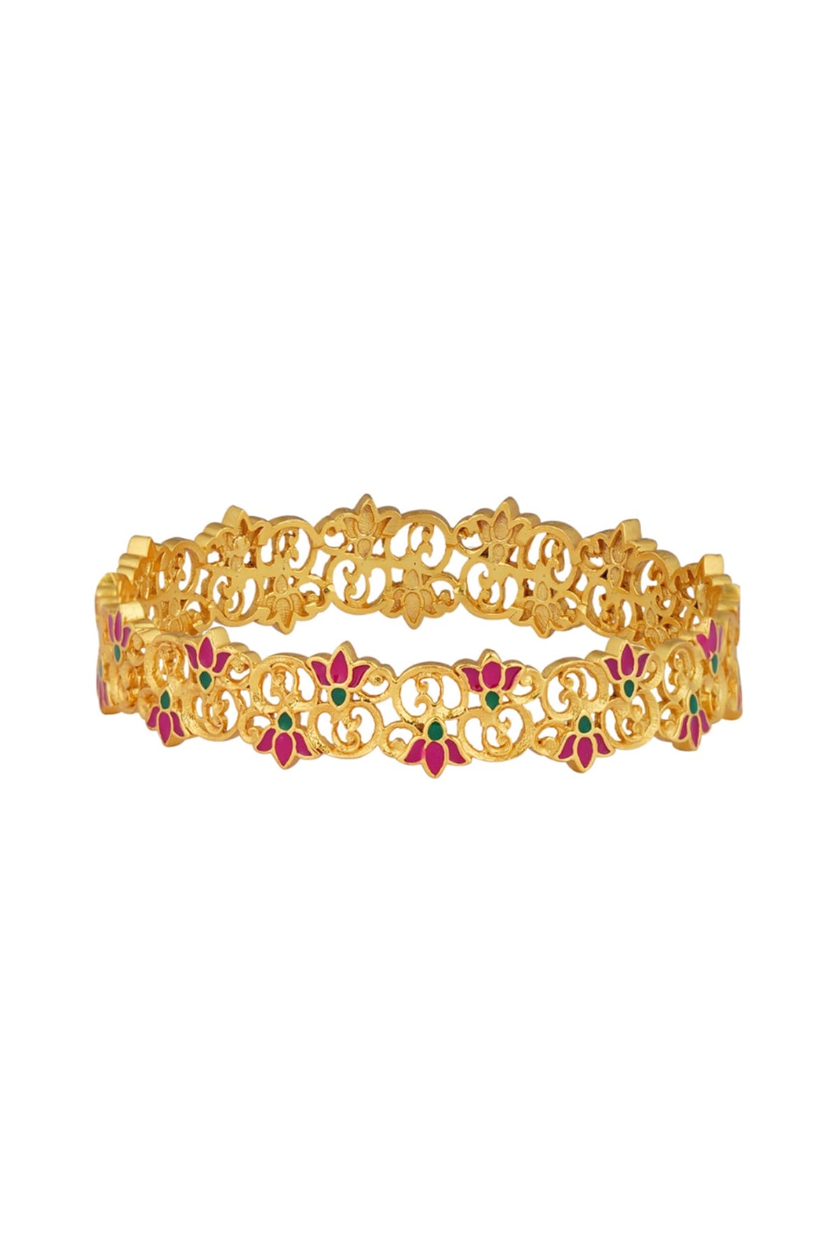 Gold Plated Enameled Bangle