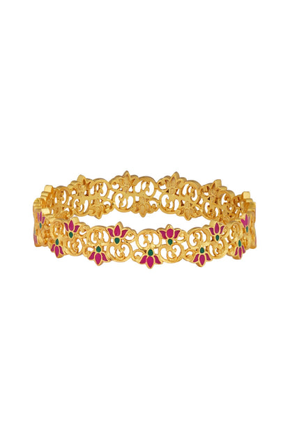 Gold Plated Enameled Bangle