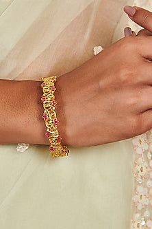 Gold Plated Enameled Bangle
