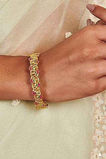 Gold Plated Enameled Bangle