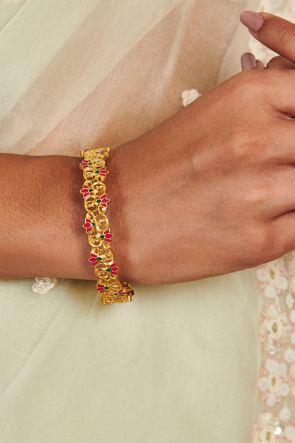 Gold Plated Enameled Bangle