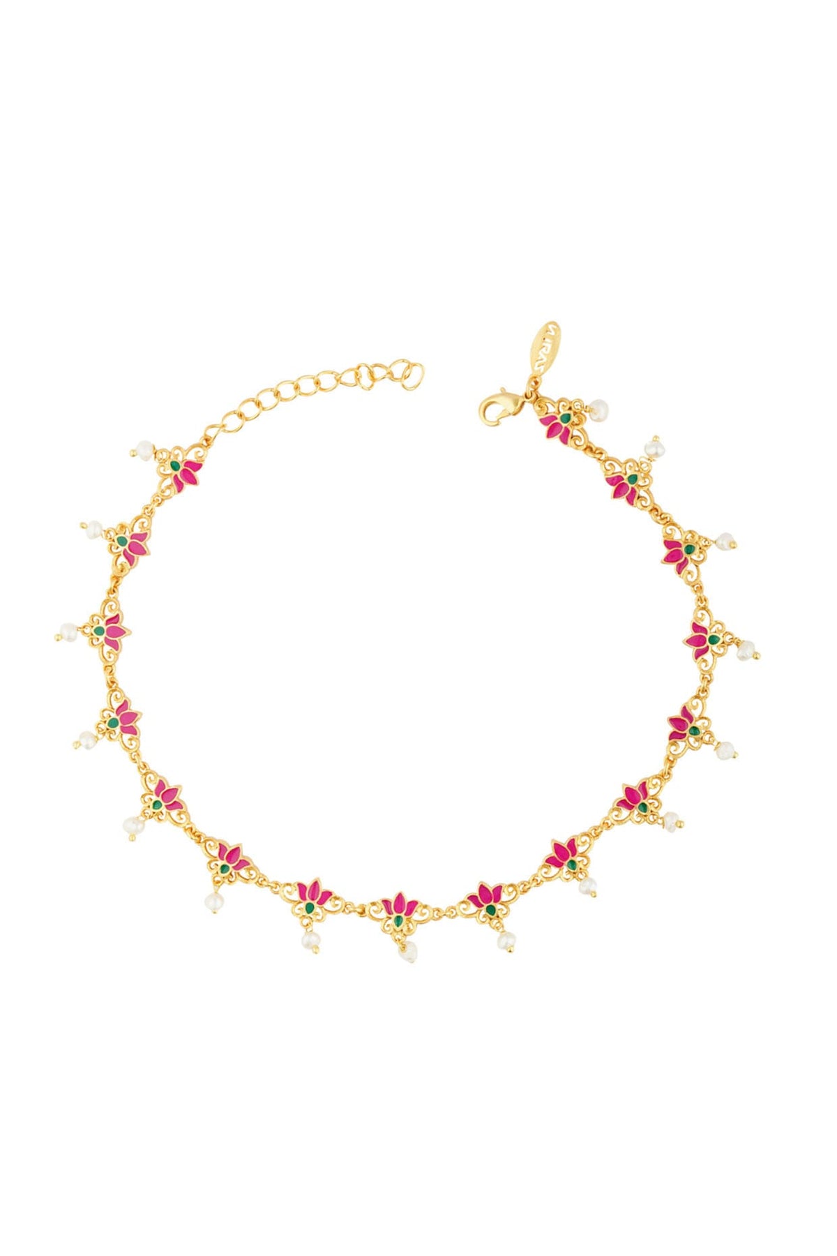 Gold Plated Pearl Anklets