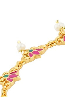 Gold Plated Pearl Anklets