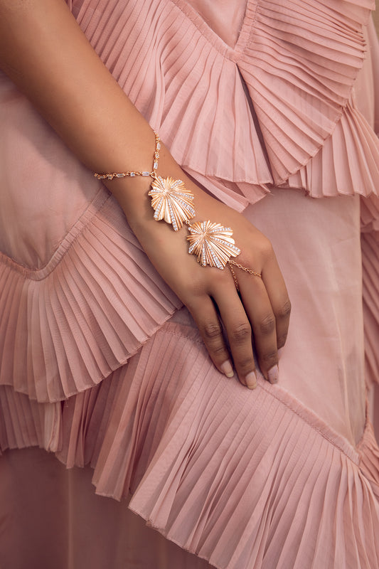 Rose Gold Finish CZ Hand Harness