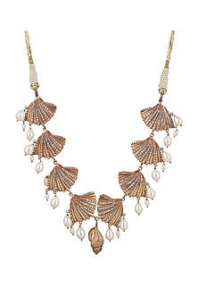 Rose Gold Finish Pearl Choker Necklace