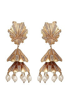 Rose Gold Finish Shell Earrings