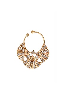 Rose Gold Finish Pearl Nose Ring