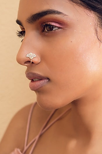 Rose Gold Finish CZ Nose Ring