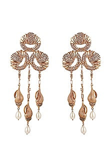 Rose Gold Finish CZ Earrings