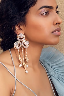 Rose Gold Finish CZ Earrings