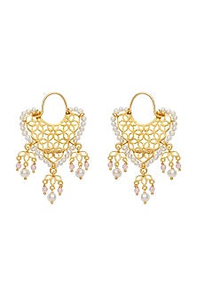 Gold Plated Beaded Earrings