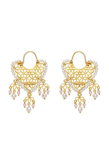 Gold Plated Beaded Earrings