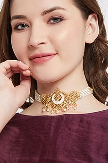 Gold Plated Meenakari Choker Necklace