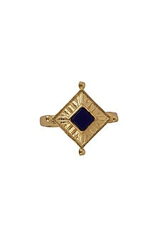 Gold Plated Ring With Blue Lapis
