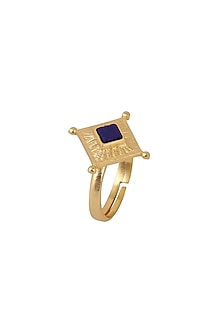 Gold Plated Ring With Blue Lapis