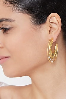 Gold Plated Pearl Beaded Earrings