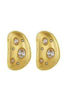 Gold Plated Cubic Zircon Stud Earrings